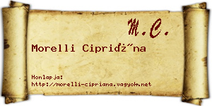 Morelli Cipriána névjegykártya